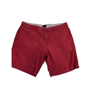 UNTUCKit St. Julien Mens Red Linen Blend Shorts W38 Regular Fit Resort Wear Prep